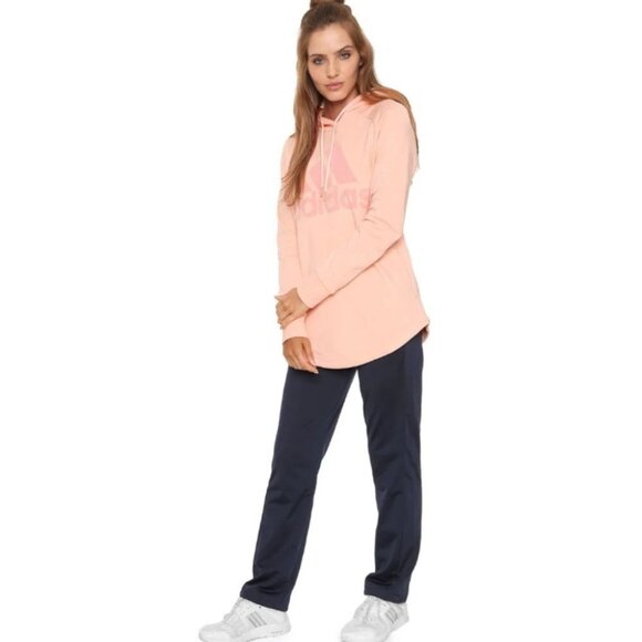 adidas  Blush Pink on Pink Sport ID Round Hem Hoodie size S - Picture 5 of 13